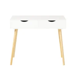 SoBuy Kontorsmöbler>Datorskrivbord med 1 låda i träfärg 90x45x77cm, minimalistisk FWT40-WN