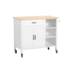 SoBuy Köksö>Köksö med 1 låda i träfärg 108x48x89cm, modern FKW103-WN
