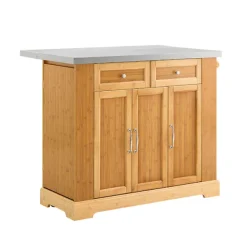 SoBuy Köksö>Köksö med 2 lådor i träfärg 107x71x92.5cm, funktionell FKW130-N