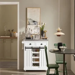 SoBuy Köksö>Köksö med 2 lådor i vit 115x45.7x95cm, modern FKW94-W