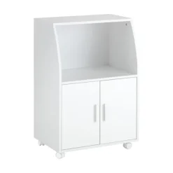 SoBuy Köksö>Köksvagn med 2 lådor i vit 55x38x84cm, modern FRG241-W