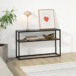 SoBuy Sideboards>svart entrékonsol 110x30x70.5cm, industriell FSB43-SCH