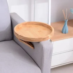 Crowned Småbord>Soffa brickbord soffa armstöd klämma bricka trä soffa bricka praktisk TV snacks bricka fjärrkontroll