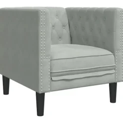 vidaXL Fåtöljer>Soffa Ljusgrå 74,5 x 71 x 70,5 cm Sammet