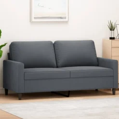 vidaXL Soffor>Soffa 2-sits mörkgrå 140 cm sammet