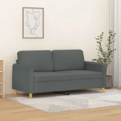 vidaXL Soffor>Soffa 2-sits mörkgrå 140 cm tyg