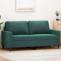 vidaXL Soffor>Soffa 2-sits mörkgrön 140 cm sammet