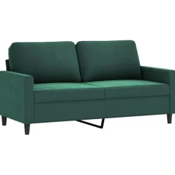 vidaXL Soffor>Soffa 2-sits mörkgrön 140 cm sammet