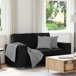 vidaXL Soffor>Soffa Svart 160 x 78 x 84 cm tyg