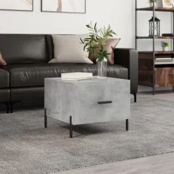 vidaXL Småbord>Soffbord betonggrå 50x50x40 cm konstruerat trä