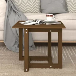 vidaXL Småbord>Soffbord honungsbrun 50x50x45 cm massiv furu