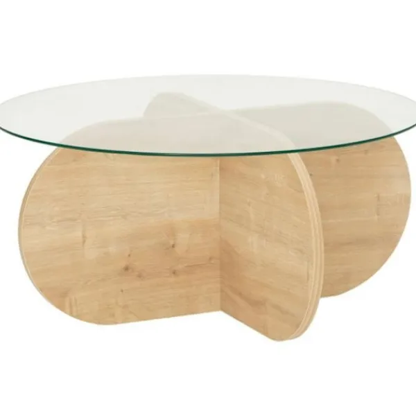 AUCUNE Soffbord>Soffbord i glas - BUBBLE - Runt - Safir Ek - 75 x 75 x 35 cm