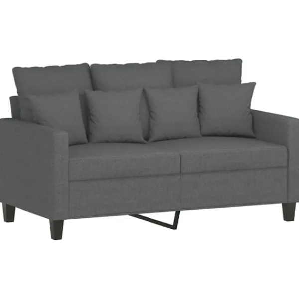 vidaXL Soffor>Soffgrupp med dynor 2 delar Mörkgrå tyg