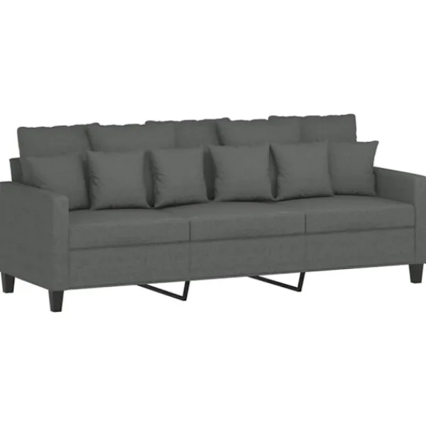 vidaXL Soffor>Soffgrupp med dynor 2 delar Mörkgrå tyg