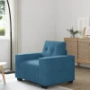 vidaXL Fåtöljer>Soffstol blå 60 cm sammet