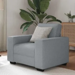 vidaXL Fåtöljer>Soffstol ljusgrå 60 cm tyg