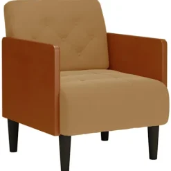 vidaXL Fåtöljer>Soffstol med armstöd brun 55 cm sammet