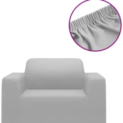 vidaXL Fåtöljer>Sofföverdrag med stretch grå polyesterjersey