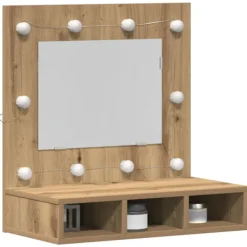 vidaXL Sminkbord>Spegelskåp artisan ek 62 x 31,5 x 62 cm Konstruerat trä