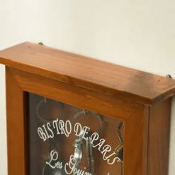 Skåp>Spotact BoîTrä Nyckelskåp, Retro Väggmonterat Nyckelskåp med Magnetisk Dörr, Massivt Träförvaring