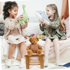 Pallar>1st Bambubänk Trä Kök Step Spa Bänk Trä Fotstöd Pall Rakpall Fyrkantig pall Bärbar pall Minipall Praktisk fotpall Barn