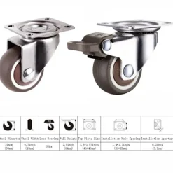 Pallar>4st Pall Svängbara hjul Små hjul Set Svängbara hjul