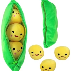 Sittsäckar>Söt ärtbönaformad plyschsäckstol med 3 leende bönor mjuk kudde H