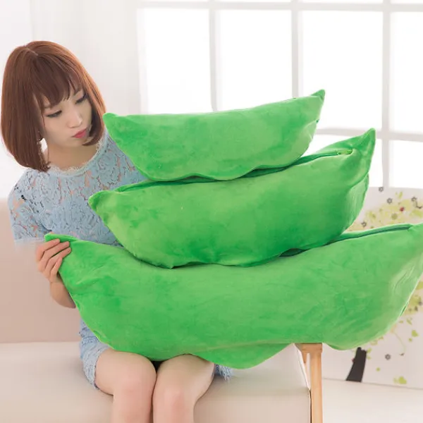 Sittsäckar>Söt ärtbönaformad plyschsäckstol med 3 leende bönor mjuk kudde H