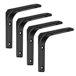 Hyllor>4st Stål Kraftig Hyllkonsol DIY Hållbar Hårdvara Väggkonsol L-Formad Svart[DS] 100x100mm