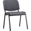 BellaFurn Kontorsmöbler>Stackstol - Konferensstol - Bekväm säte - Hållbart tyg - Black Metal Frame | Färg: blå