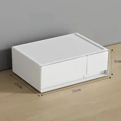 Kontorsmöbler>Stapelbar Skrivbordsorganisatör Kapacitet Låd Förvaringslåda Skolmaterial Diverse Organisatör, 2 Lådor