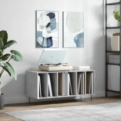 vidaXL Tv-Bänkar>Stereobänk betong-grå 100x38x48 cm konstruerat trä