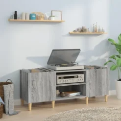vidaXL Tv-Bänkar>Stereobänk grå sonoma 121x38x48 cm konstruerat trä