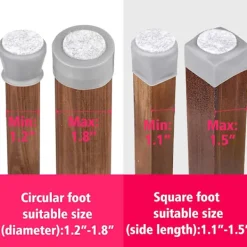 FMYSJ Stolar>Stolbensskydd för alla former av stolben, stolsbensskydd i silikon för möbler, bord, stolsben, 24-pack (FMY)