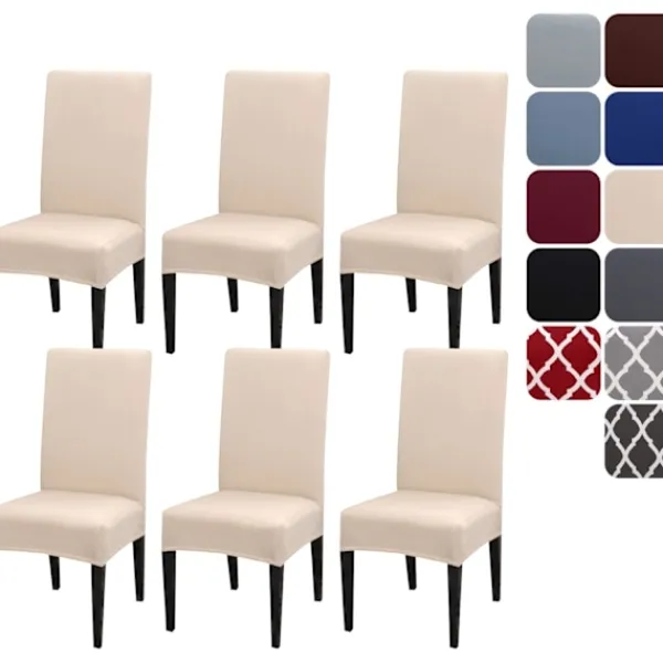 Stolar>Stolskydd för matsal, set om 4 eller 6, stretchiga, avtagbara, tvättbara, stolsöverdrag, dekorativa skydd, sätesöverdrag för hotell -tfrf 6pcs | Fyndiq