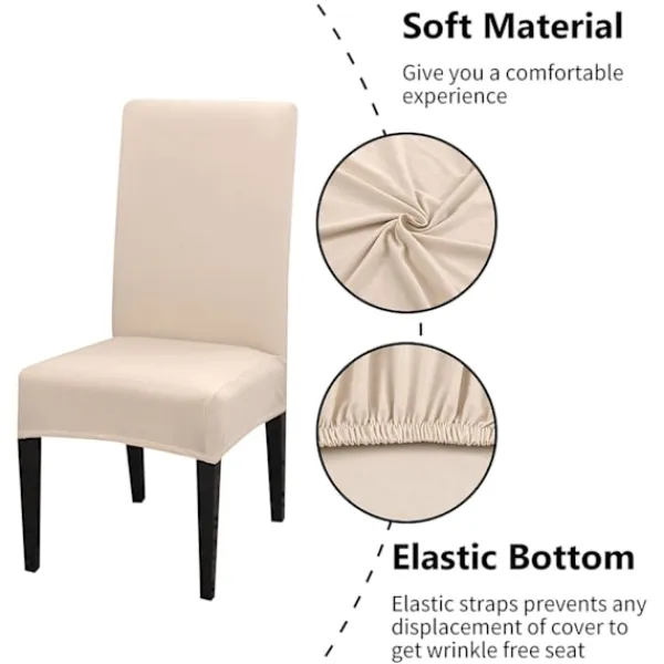 Stolar>Stolskydd för matsal, set om 4 eller 6, stretchiga, avtagbara, tvättbara, stolsöverdrag, dekorativa skydd, sätesöverdrag för hotell -tfrf 6pcs | Fyndiq