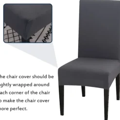 Stolar>Stolsöverdrag Set om 4 eller 6, Stretch Avtagbart Tvättbart Stolsöverdrag Dekoration Överdrag Sitsöverdrag för Hotell grå grå-FX- 6pcs