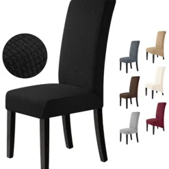 Stolar>Stolsöverdrag Set om 6 Stretch Stolsöverdrag Stolsöverdrag för Matstolar Lätt att Sköta och Hållbara Jacquard Stolsöverdrag