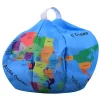 Sittsäckar>Stor 66 cm Förvaringssittsäck med Dragkedja Världskarta Volleyboll Svart 8 Tryckt Plyschsäck för Barnspel