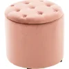 BellaFurn Sittpuffar>Storberhocker - Lagring och komfort - Uppdaterad med sammet och robust design | Färg: rosa