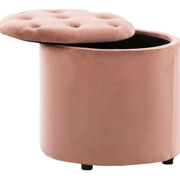 BellaFurn Sittpuffar>Storberhocker - Lagring och komfort - Uppdaterad med sammet och robust design | Färg: rosa