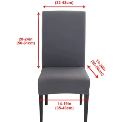 Stolar>Stretch Stolsöverdrag Set om 6 Universal Tvättbar Modern Matstol Överdrag Stolsöverdrag för Dekor Matsal Restaurang Hotell Bunch, Mörkgrå