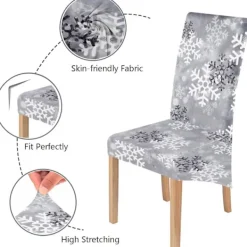 Stolar>Stretch Stora Tryckta Julstolsöverdrag för Matstolsöverdrag Matstolsöverdrag Köksstolsöverdrag (6-pack)