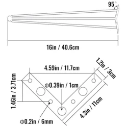 Kontorsmöbler>SucceBuy 16" Hårnålsbordsben, Set om 4, Kraftiga, DIY Skrivbord, 3 Skenor Svart