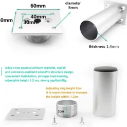 Tv-Bänkar>(Svart) 4 matta möbelben, 100mm aluminium, TV-bordsben,