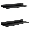 DAO Hyllor>Svart metall vägghylla | Set med 2 flytande hyllor 40 cm [Db]