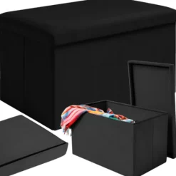 Northio Sittpuffar>Svart sammetspuff, 60x30x30 cm