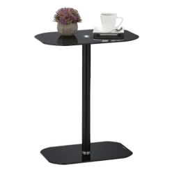 B2X Småbord>Svart sidobord i glas