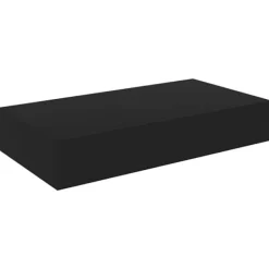 vidaXL Hyllor>Svävande vägghylla med låda svart 48x25x8 cm