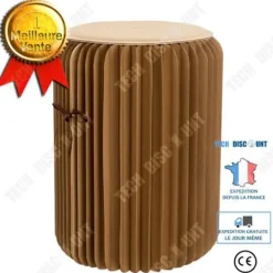 TECH DISCOUNT Pallar>TD® 50 cm nordisk vikbar papperspall enkel hushålls multikinetisk energibesparande utrymme praktisk pall brun